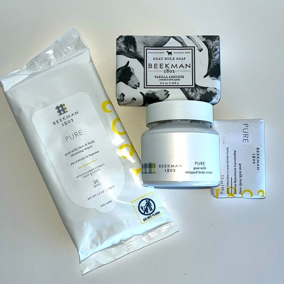 Beekman 1802 Other - Beekman 1802 Pure Goat Milk Soap, Cleansing Wipe, and Body Cream Set- 4 Pieces